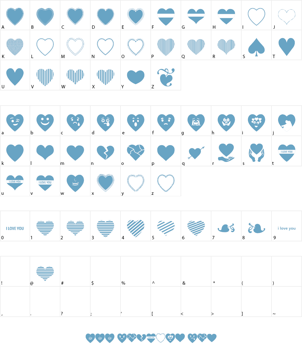Font I Love You Font Character